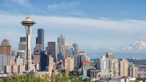 City skyline on a sunny day