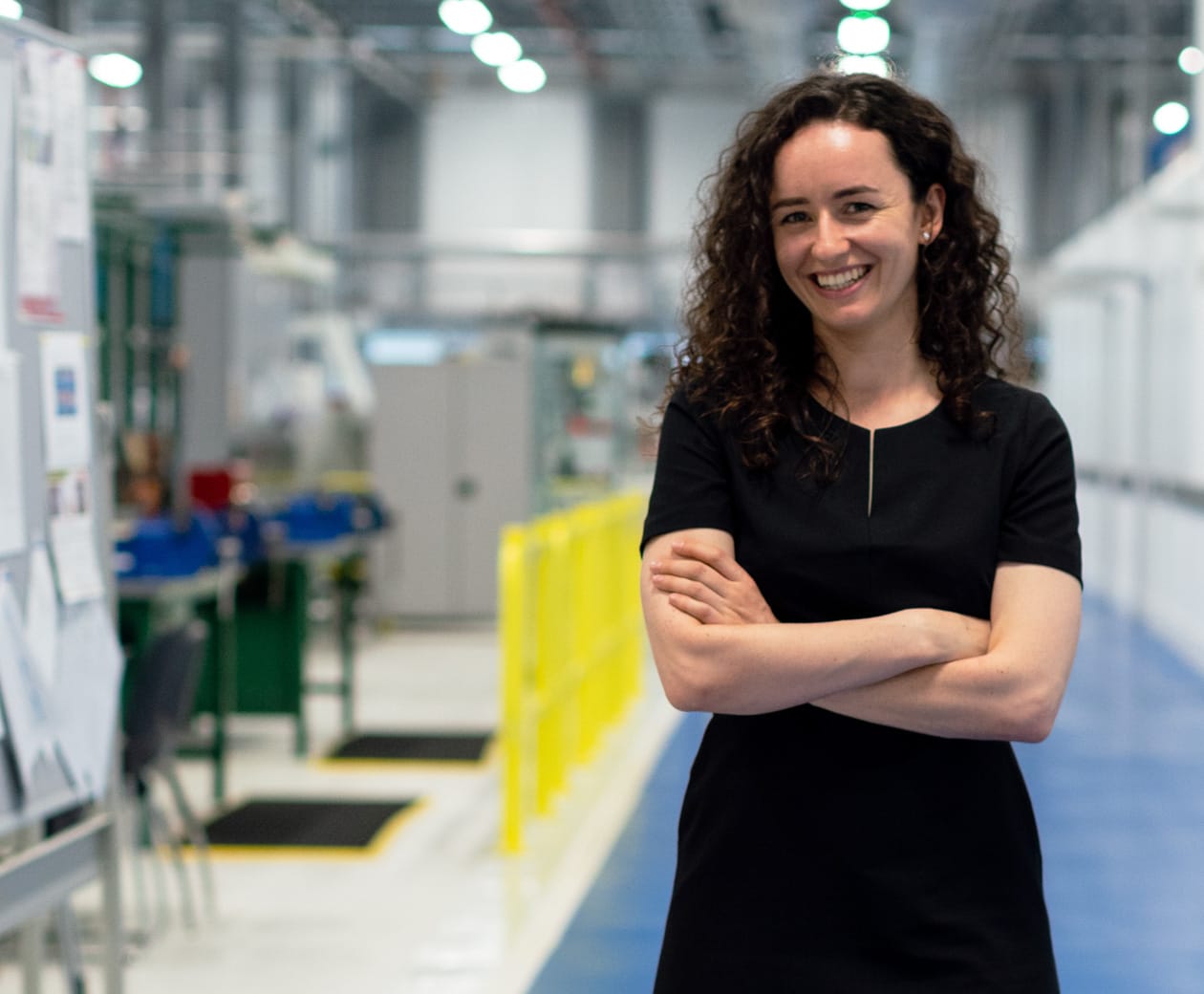 Woman smiling in a facility